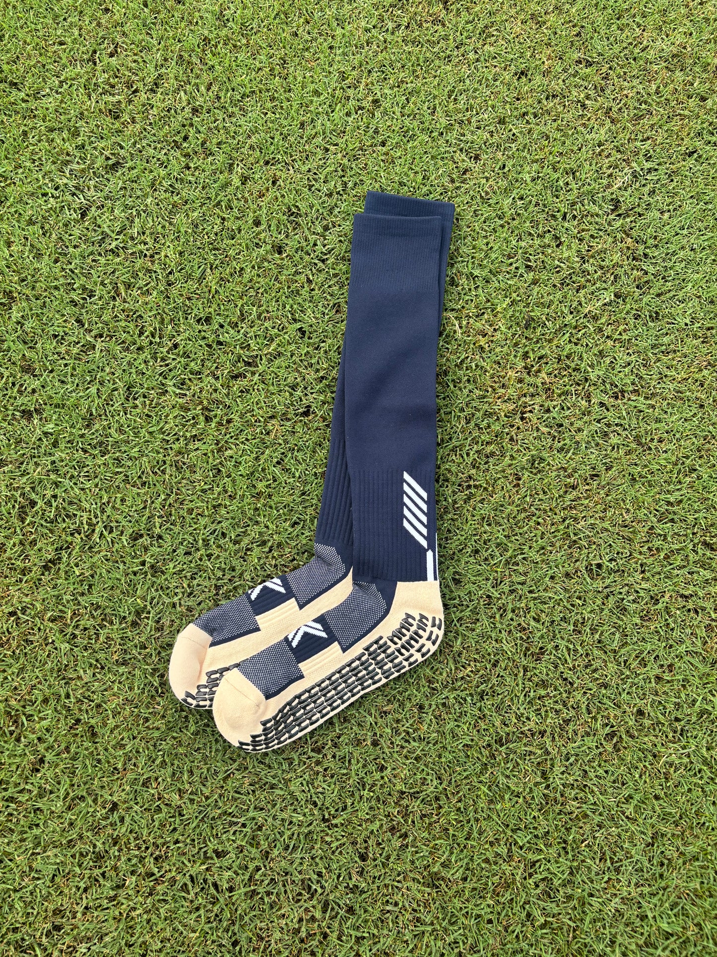 Full-Length Soccer Grip Socks (2x Pairs): Hammerheads Navy Blue ONLY