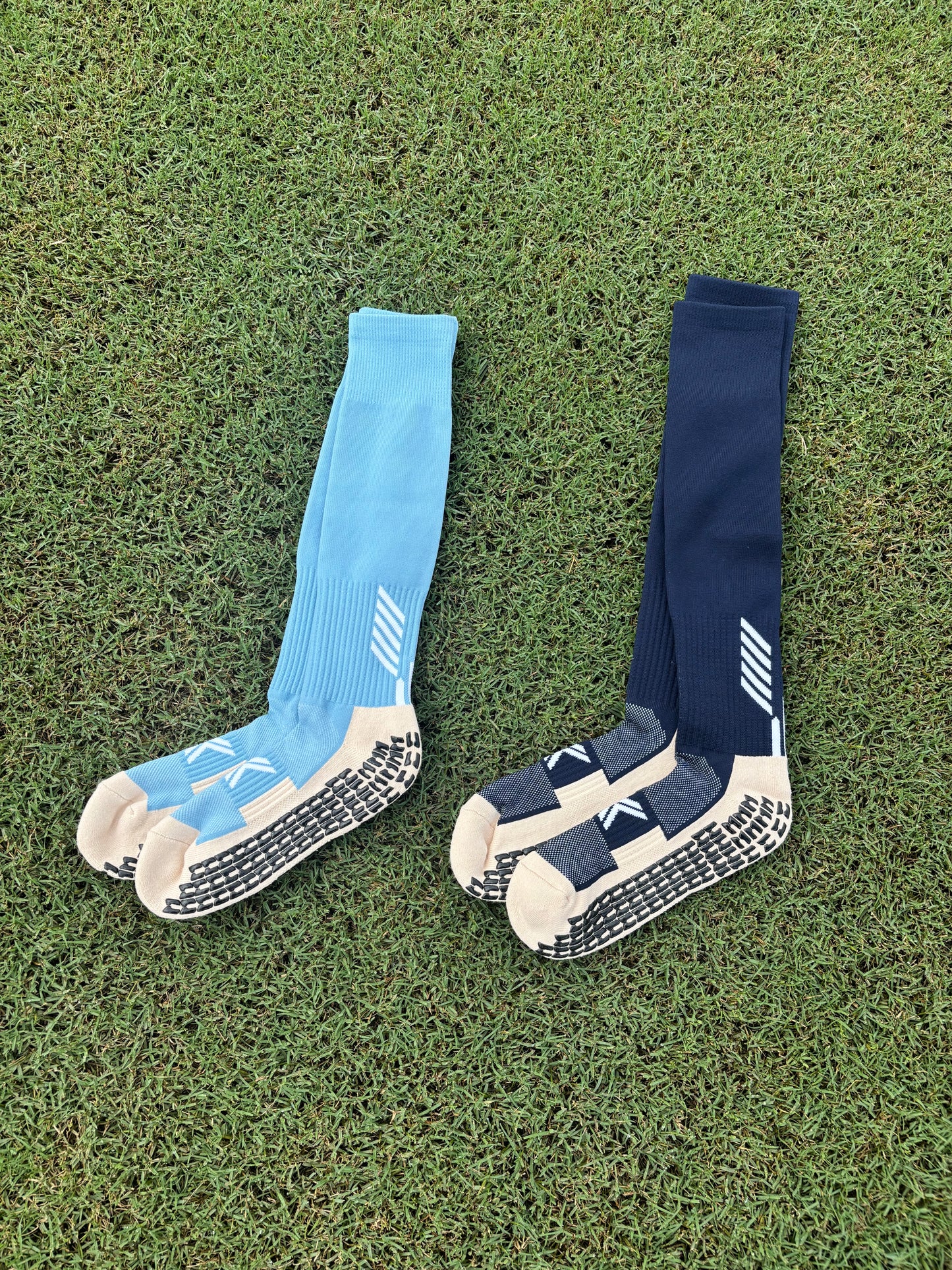 Full-Length Soccer Grip Socks (2x Pairs): Hammerheads Home + Away