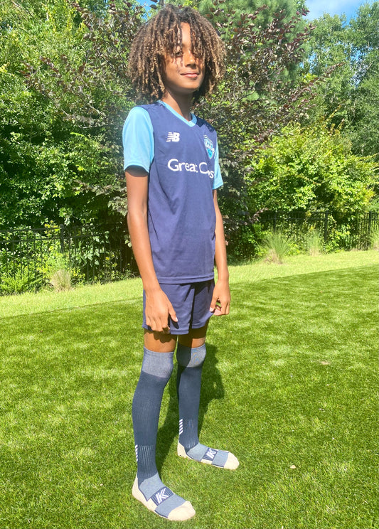 Full-Length Soccer Grip Socks (2x Pairs): Hammerheads Home + Away