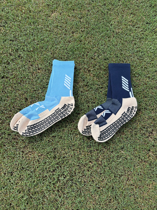 Ankle-Length Soccer Grip Socks (2x Pairs): Hammerheads Home + Away